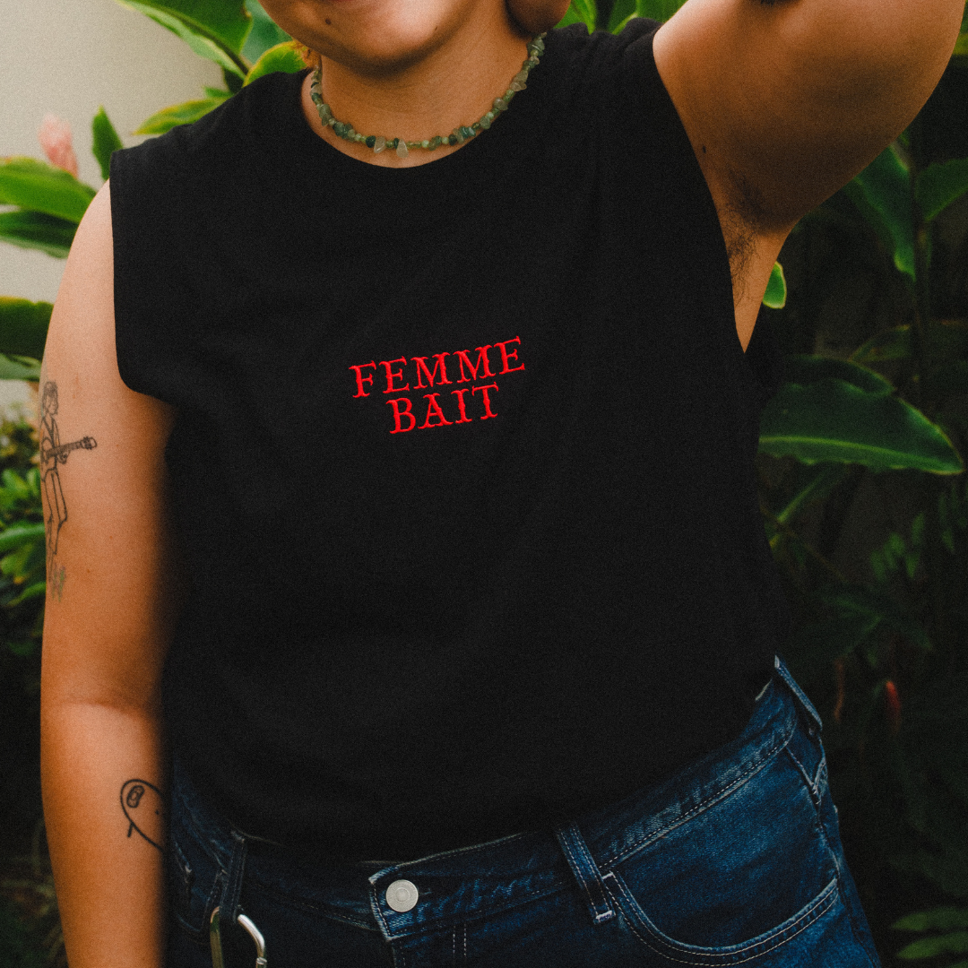 Femme Bait embroidered tank top - wife pleaser/muscle shirt