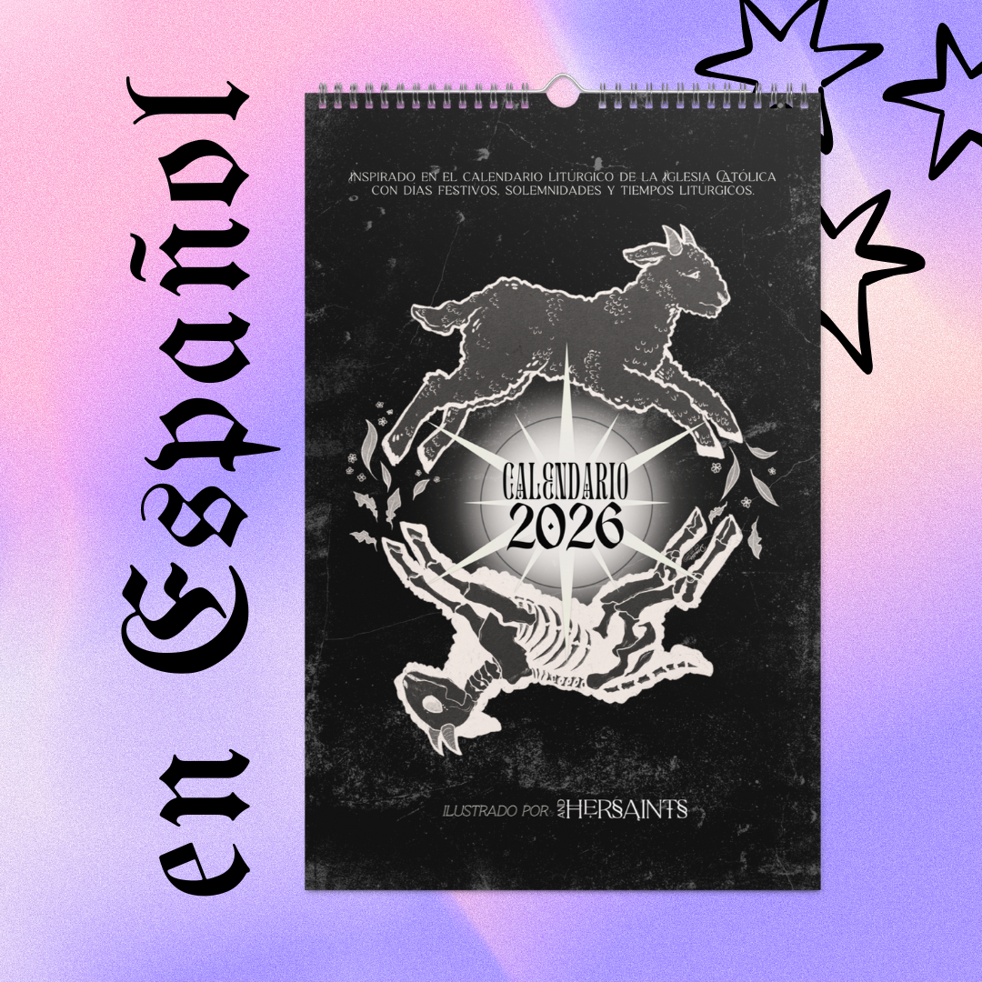 Calendario Litúrgico Ilustrado (2026) - AndHerSaints wall calendar (11'' x 17'')