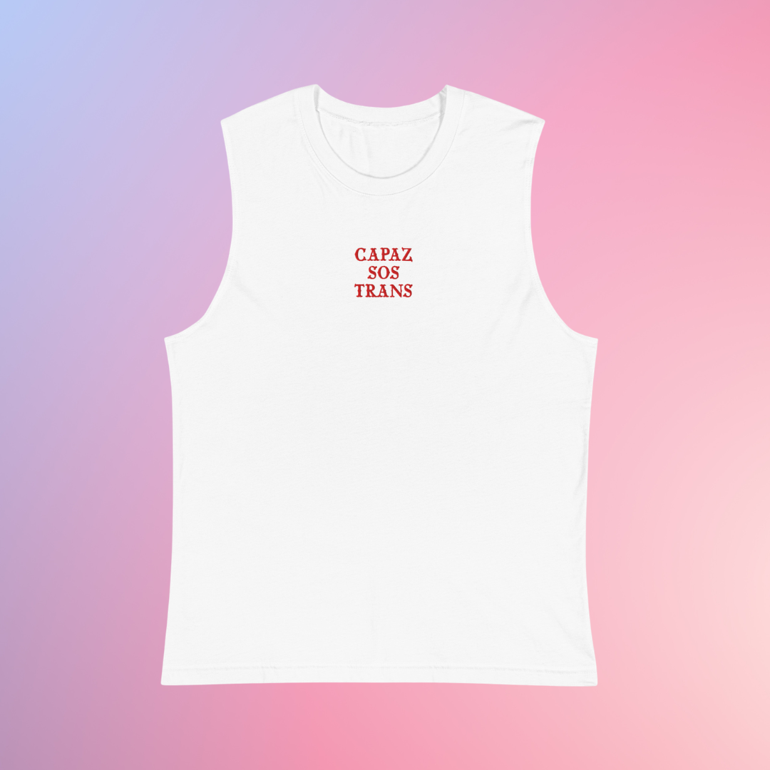 Capaz Sos Trans embroidered tank top - wife-pleaser/muscle shirt