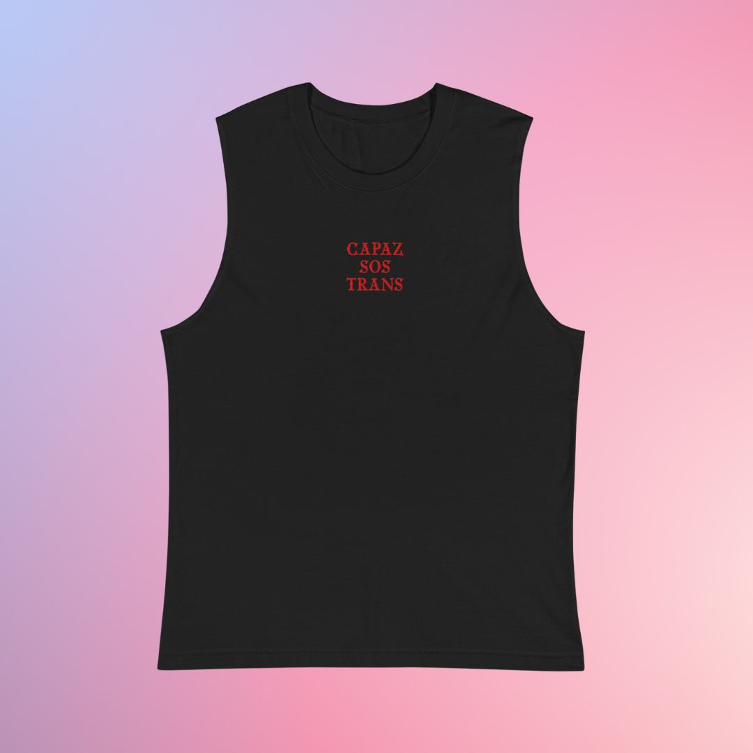 Capaz Sos Trans embroidered tank top - wife-pleaser/muscle shirt