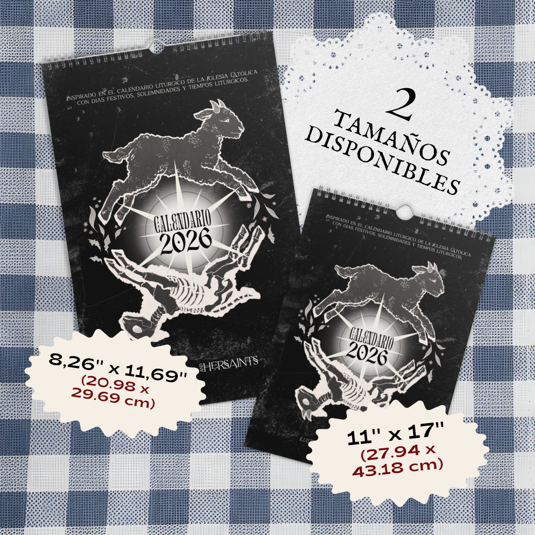 Calendario Litúrgico Ilustrado (2026) - AndHerSaints wall calendar (8.26'' x 11.69'')