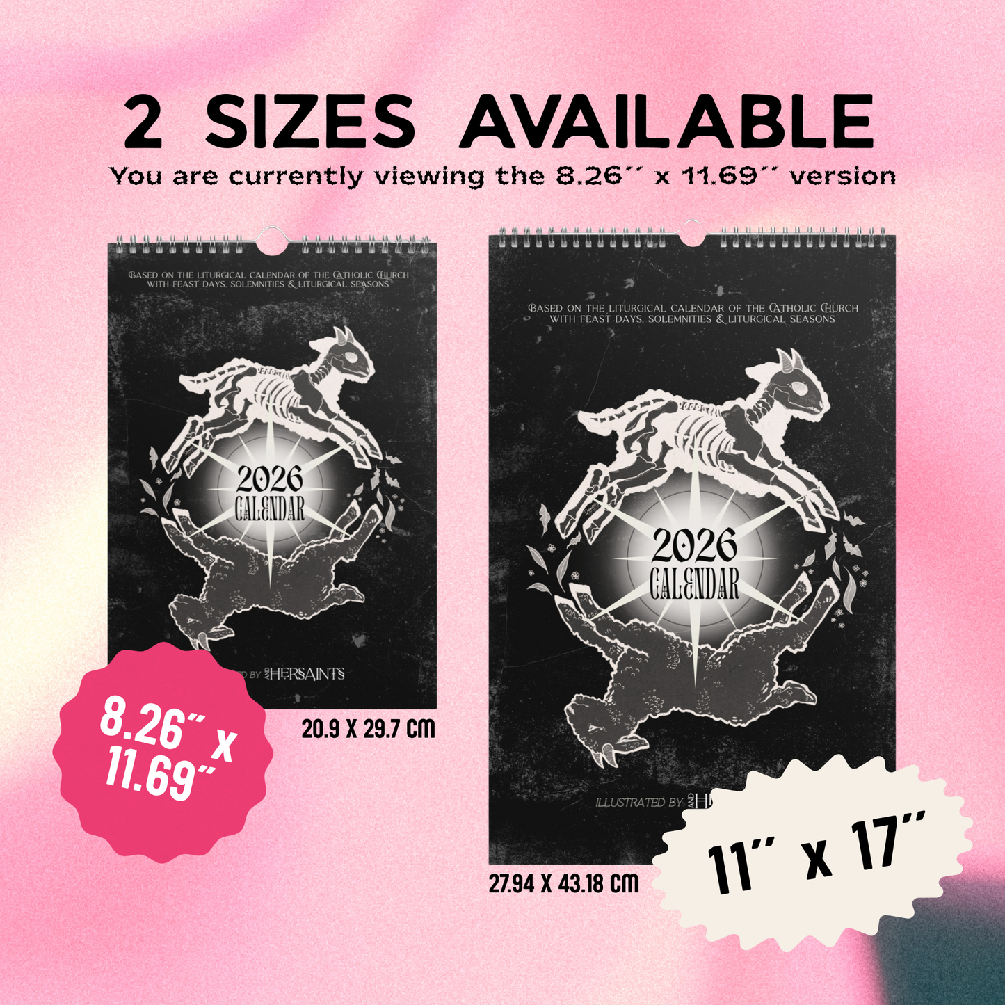 Illustrated Liturgical Calendar (2026) - AndHerSaints wall calendar (8.26'' x 11.69'')