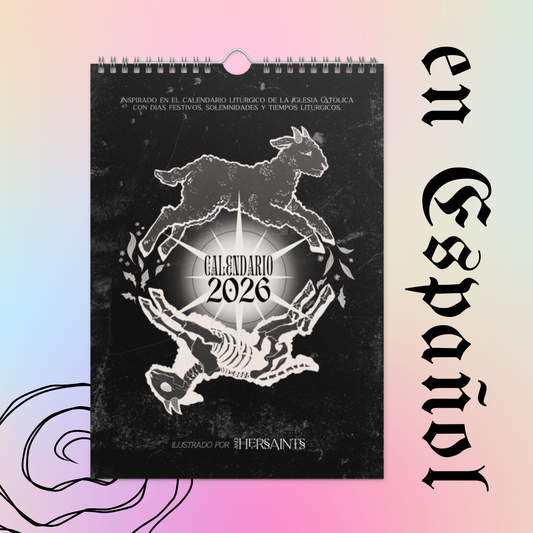 Calendario Litúrgico Ilustrado (2026) - AndHerSaints wall calendar (8.26'' x 11.69'')