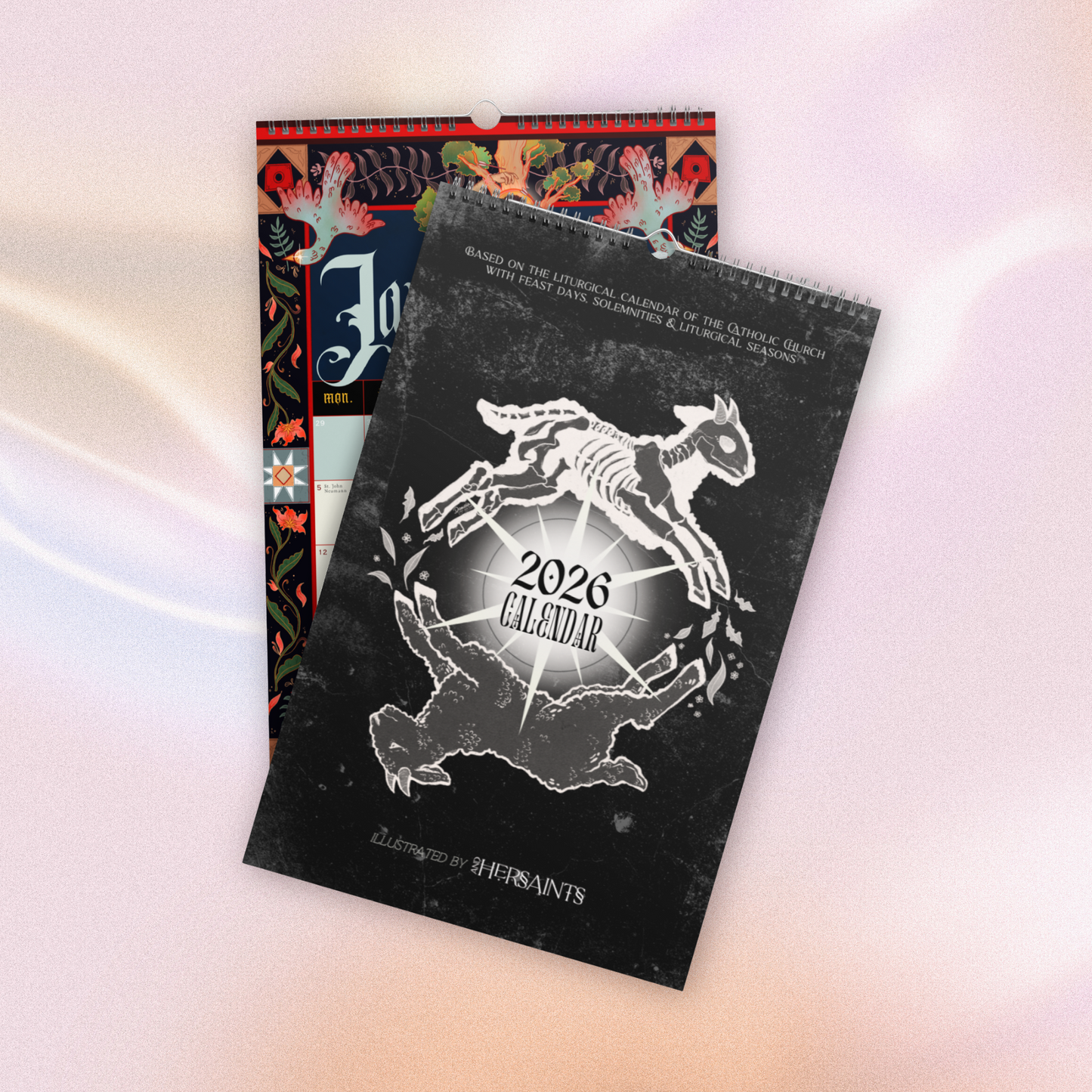 Illustrated Liturgical Calendar (2026) - AndHerSaints wall calendar (11'' x 17'')