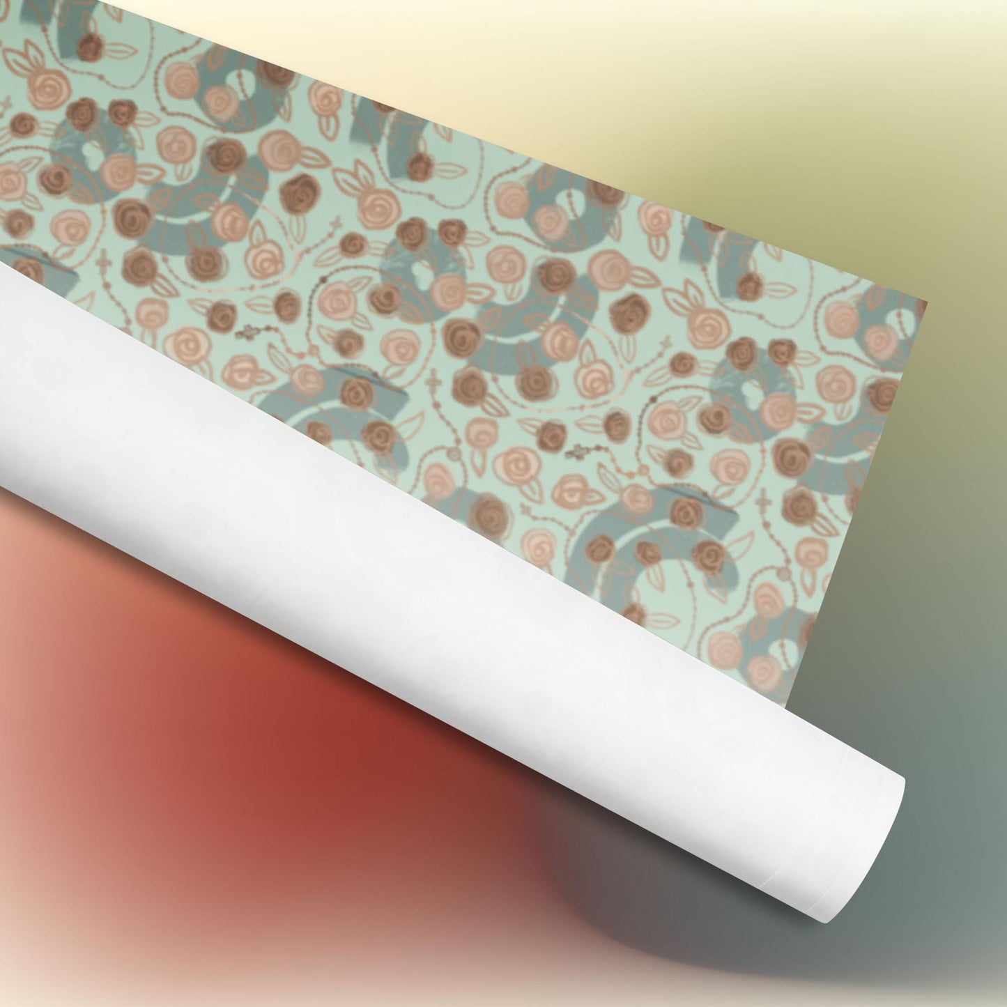 Rosaries and Roses - gift wrap paper